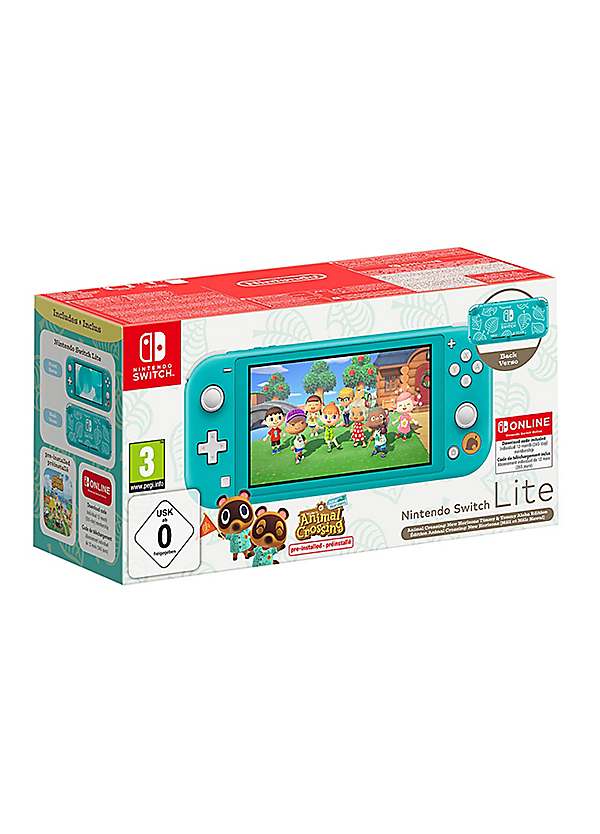 Nintendo Switch Lite in outlet Turquoise/ Animal Crossing New Horizons